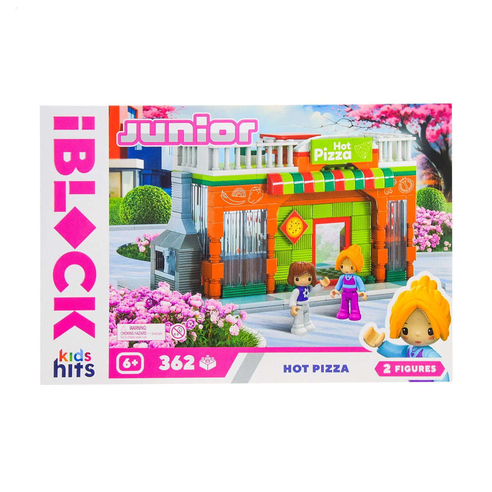 Іграшка-конструктор iBlock Junior Гаряча піца, у коробці, від 6 років, 37.5*25.5*6 см, 362 деталі, 2 фігурки (KH08/013/4)